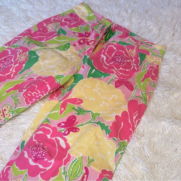 Lilly Pulitzer Y2K Vibrant Floral Capri Pants - Worth Skinny Mini - Size 2 - Picture 8 of 11